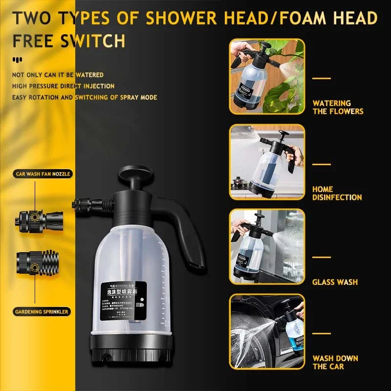 Car Wash Foam Spray Foam Sprayer Bottle Spray Gun Manual Air Pressure Water Jet Car Shampoo Snow Foam Air Pressure Spray Bottle