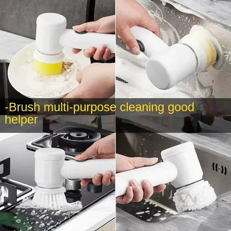 ﻿ 2024 New Electric Spin Scrubber,Bathroom Cleaning Brush Power Scrubber with 5 Replaceable Brush Heads, Electric Cleaning Brush