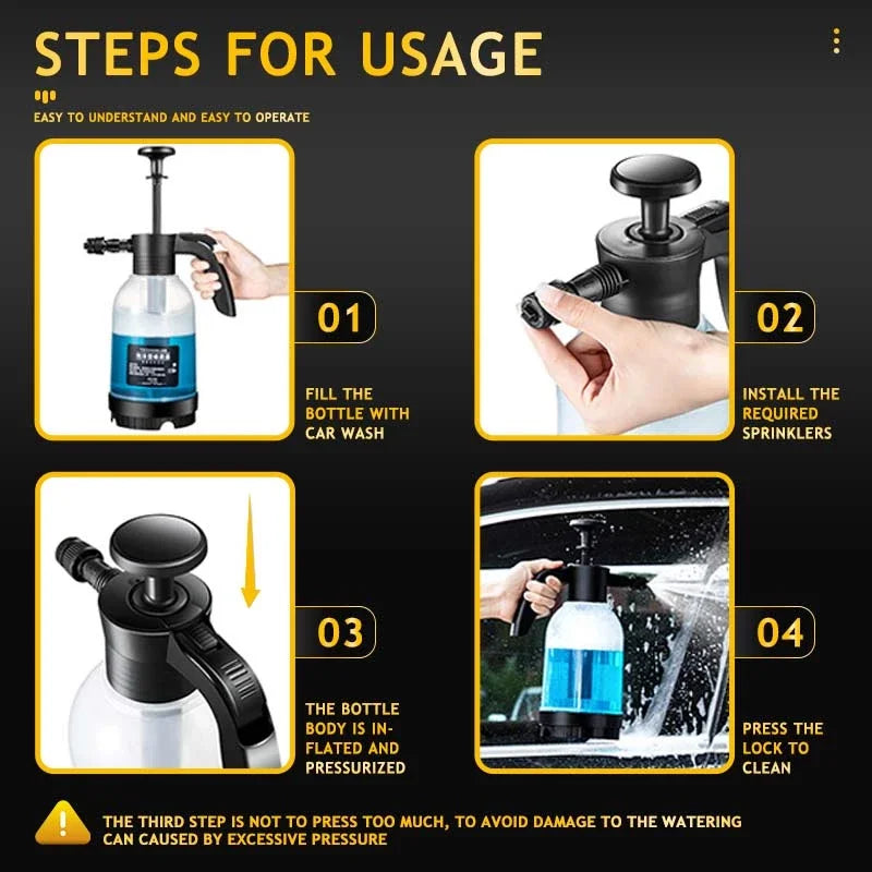 Car Wash Foam Spray Foam Sprayer Bottle Spray Gun Manual Air Pressure Water Jet Car Shampoo Snow Foam Air Pressure Spray Bottle