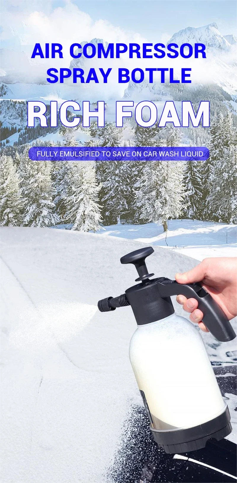 Car Wash Foam Spray Foam Sprayer Bottle Spray Gun Manual Air Pressure Water Jet Car Shampoo Snow Foam Air Pressure Spray Bottle